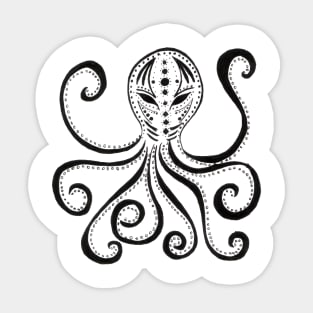 Black And White Octopus Sticker